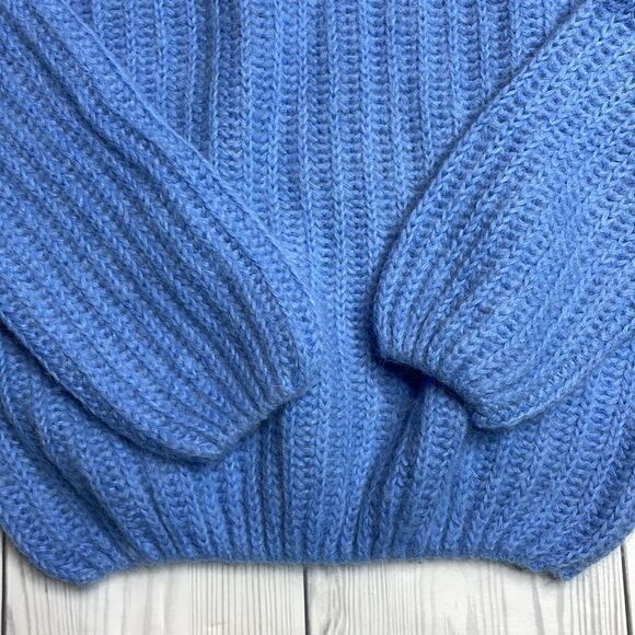 Paul Stewart Knit Ribbed Alpaca Oversized Sweater Blue Size 4 - Picture 5 of 11